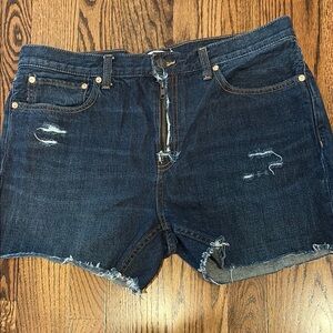 We The Free Blue Jean Shorts Distressed Cut-Off Style